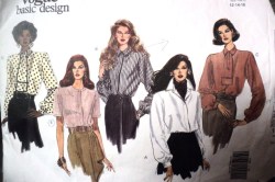 1042 EZ VOG LOOSE FIT SS-LS YOKE BLOUSES,TIE,TEE PATTERNS 12-14